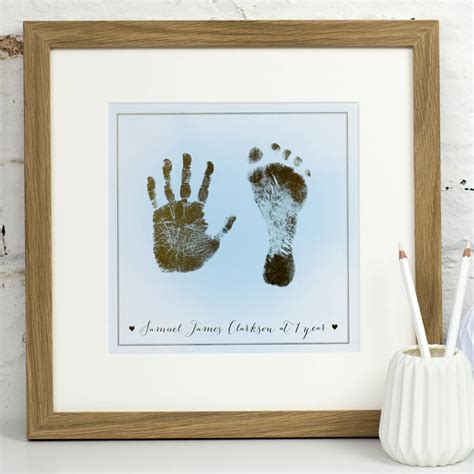 Childs Gold Foil Footprint And Handprint Print By Milly Inspired