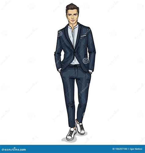 Modelo Del Hombre Del Vector Vestido Ilustraci N Del Vector