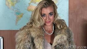 Nasty Blonde Slut Naked In A Fur Coat Playi XXX Dessert Picture