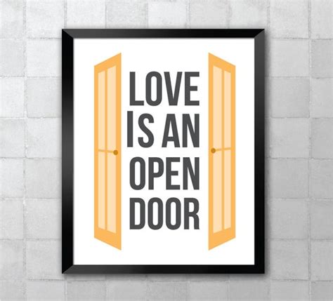 Items Similar To Frozen Love Is An Open Door Song Lyric Quote 8x10