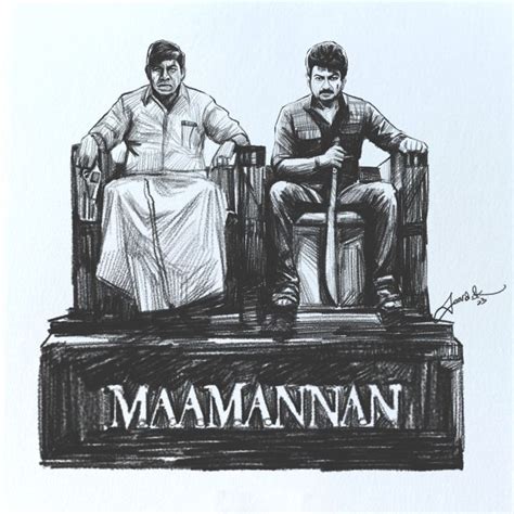 Maamannan Udhayanidhi Stalin x Vaigai Puyal Vadivelu Pencil Sketch 2023 ...