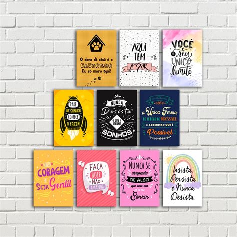 Kit Plaquinhas Decorativas C Un Frases Motivacionais Shopee Brasil