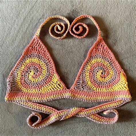 Spiralis Bralette Crochet Pattern Bikini Bra Etsy