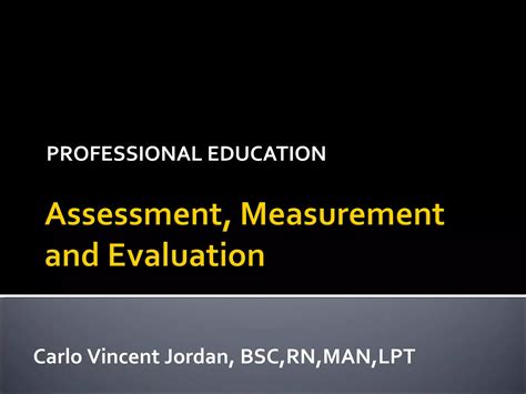 Assessment Measurement Evaluation Ppt