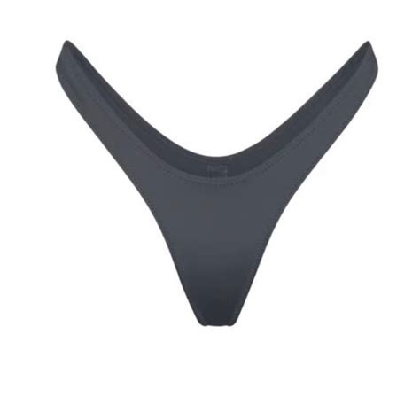 Skims Swim Skims Swim Micro Tanga Bikini Bottoms Gunmetal Large Nwt Poshmark