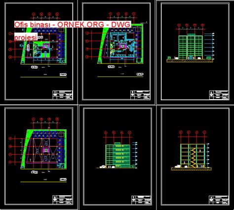 Ofis Binas Dwg Projesi Autocad Projeler