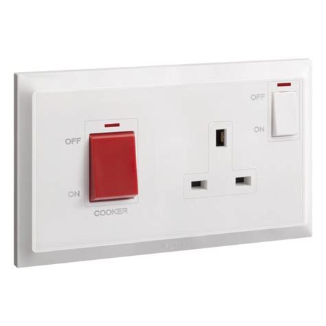 Legrand Cooker Control Unit Belanko S 45a Double Pole Switch Red Neon 13a Switched