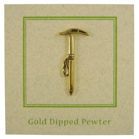 Mountaineering Axe Gold Lapel Pin Lapelpinplanet