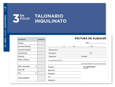 Talonario Liderpapel Inquilinato Tres En Folio Con Condiciones