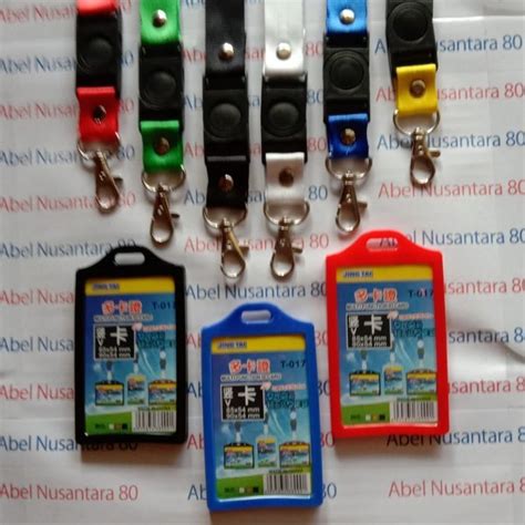 Jual Paket Casing ID Card Karet 2 Sisi Dengan Tali Kait 2cm Stofer Di