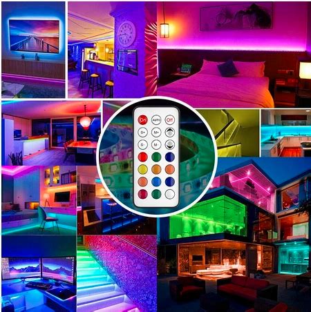 5 m RGB LED juosta nuotolinio valdymo pultas maitinimo šaltinis