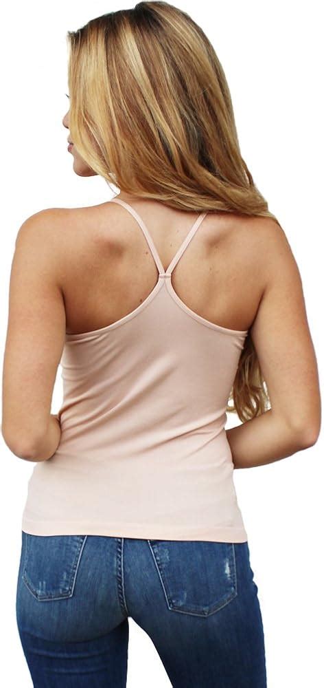 Boob Eez Women S One Size Seamless Racerback Layering Camisole Tank Top With Spaghetti Straps At