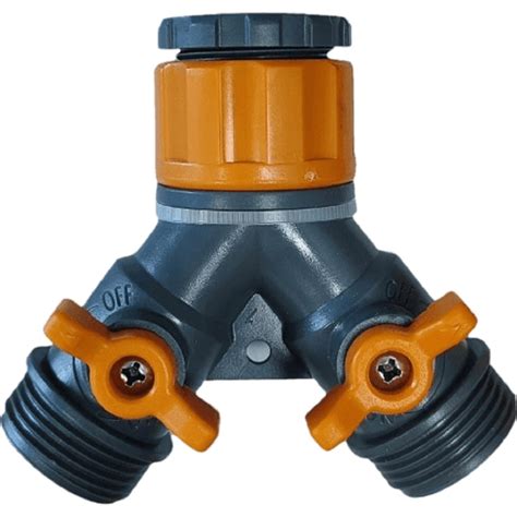 Кран-разветвитель на 2 линии с внутренней резьбой 1/2" и 3/4" GLQ GL ...