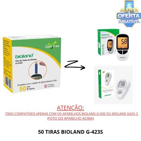 Tiras para Medição de Glicose G 423S Tubetes Fitas Compativel