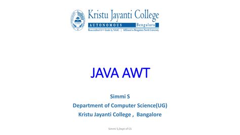 The Concept Of Abstract Window Took Kit In Java PPT