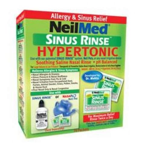 GeeksHive Neilmed Sinus Rinse Extra Strength Hypertonic 70 Packets