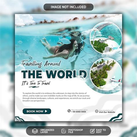 Premium PSD Traveling Social Media Post Template Design