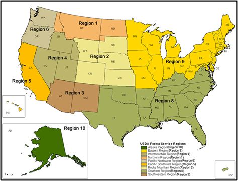 National Forest Regions Map