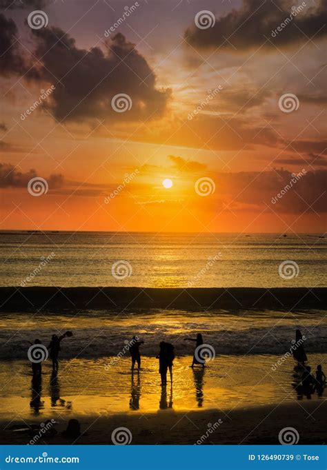 Jimbaran Beach is Famous for the Sunset Views and Seafood Cafes. Stock Image - Image of dawn ...