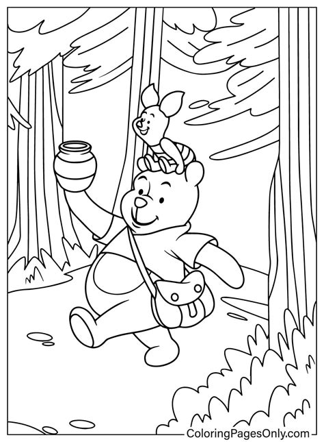 Pooh Y Piglet Se Divierten Yendo Al Colegio Dibujos Para Colorear