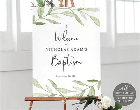 Baptism Welcome Sign Template Free Printable Templates