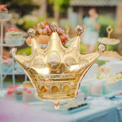 Big Gold Crown Balloons Wedding Happy Birthday Large Foil Balloons ...