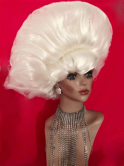 ETTA JAMES WIG Drag Queen Wig White Platinum Blonde Beehive Etsy