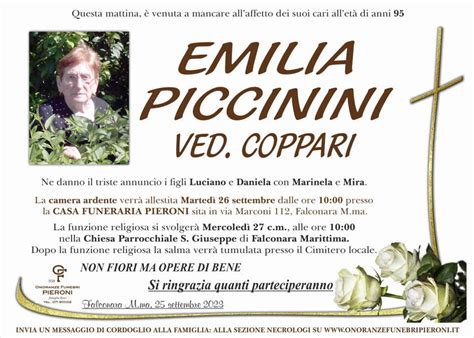 Funerali E Annunci Funebri A Falconara Marittima Emilia Piccinini