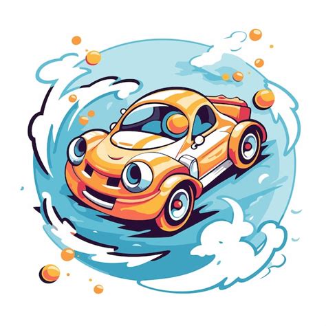 Premium Vector Illustration Of A Cartoon Car On The Water Vector