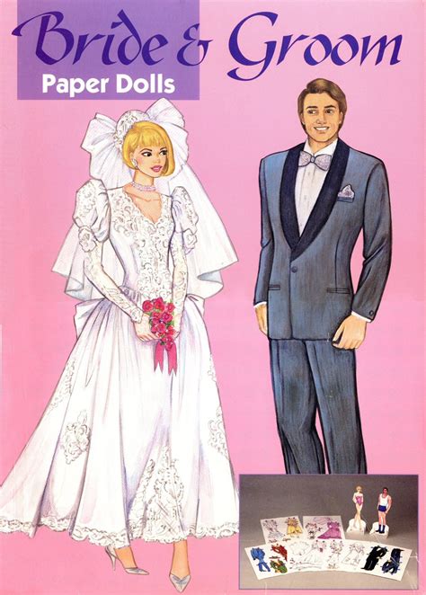 Bride And Groom Large Boxed Set 1991 Paper Dolls Vintage Paper