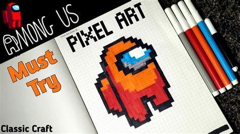 Among Us Character Pixel Art Easy And Attractive Classic Craft