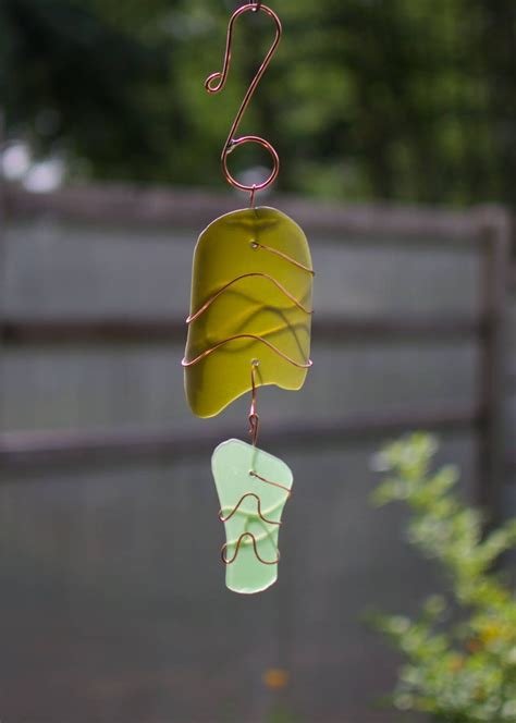 Stained Glass Copper Handcrafted Suncatcher Outdoor Sea Glass Sun Catcher By Coastchimes On Etsy