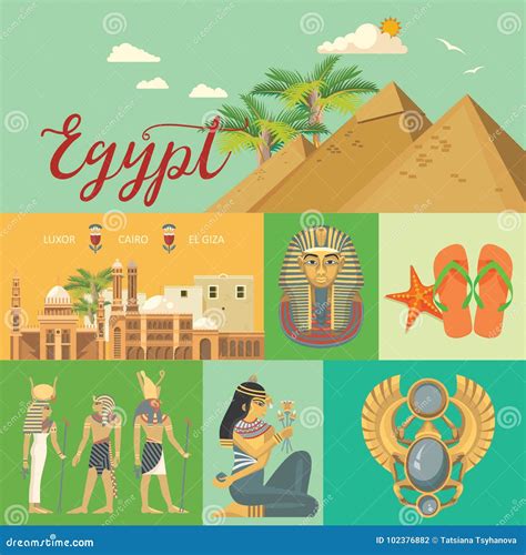 Egypt Advertising Vector Vintage Style Welcome To Egypt Egyptian