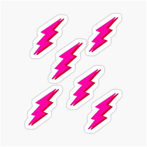 Pink Lightning Bolt Pack Sticker For Sale By Noni211 Redbubble