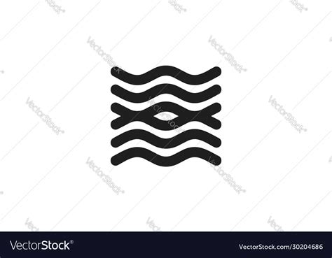 Black wave logo design concept Royalty Free Vector Image