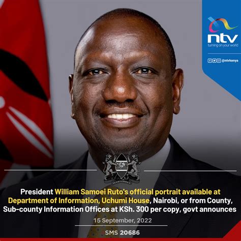 NTV Kenya On Twitter Ruto S Presidential Portrait Availabe For KSh