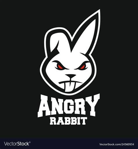 Mascot Angry Rabbit Logo Vector Image On Vectorstock Vector Logo