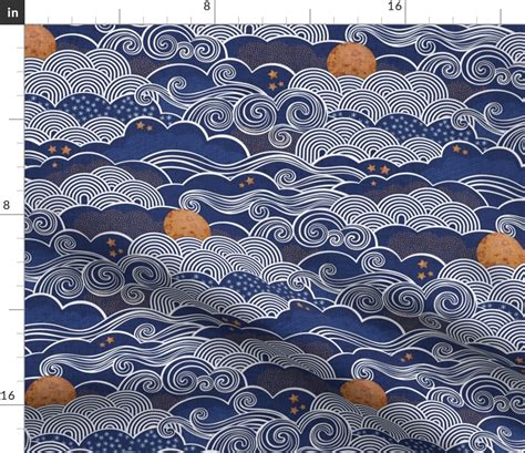 Cozy Night Sky Navy Blue Small- Full Fabric | Spoonflower