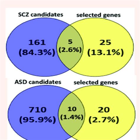 Venn Diagrams Representation Of Common Genes Between A Schizophrenia