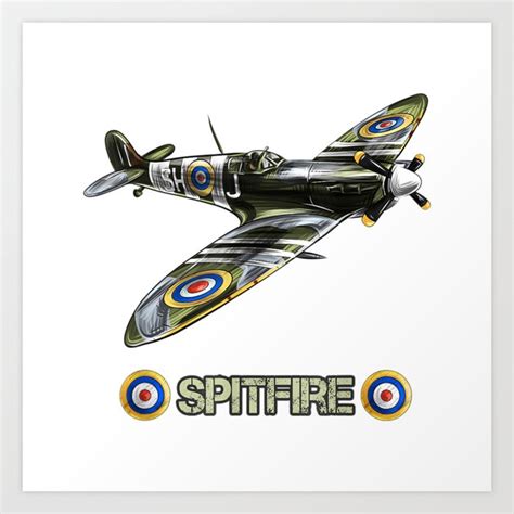 World War 2 British Aircraft Supermarine Spitfire Art Print by karindS ...