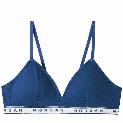 Soutien Gorge Triangle Coques Amovibles Bleu En Coton Morgan Lingerie Lemon Curve