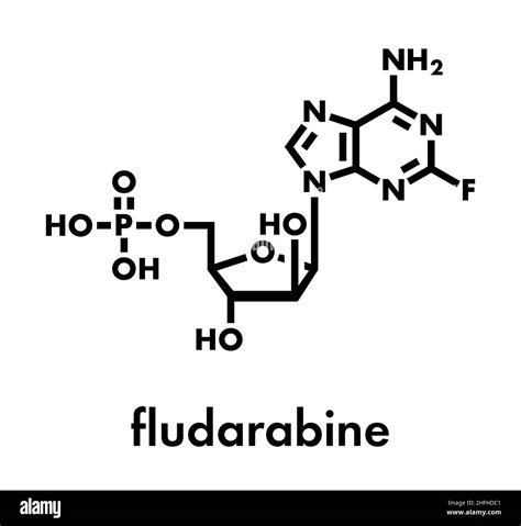 Molécula de medicamento para el cáncer de sangre fludarabina Fórmula