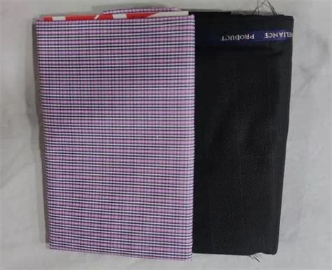 Formal Purple White And Black Vimal Cotton Suiting Shirting Fabric