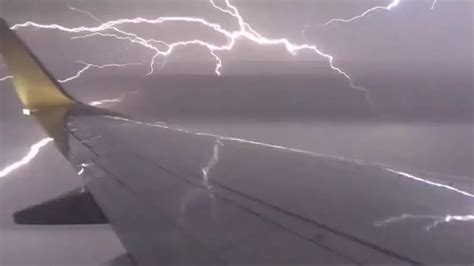 Terrified Plane Passenger Captures Dramatic Footage Of Lightning Striking Aircraft World News