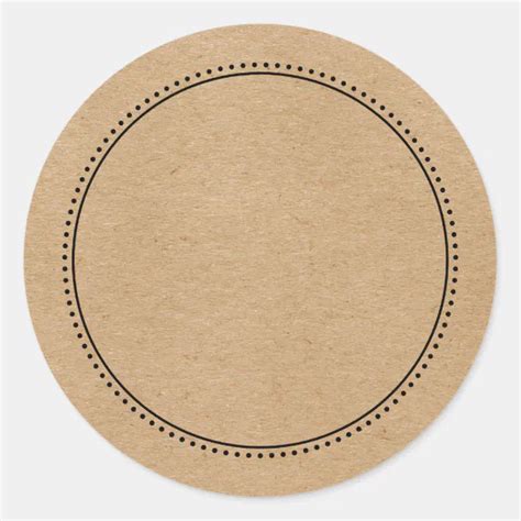 Rustic Kraft Blank Write On Milgrain Classic Round Sticker Zazzle