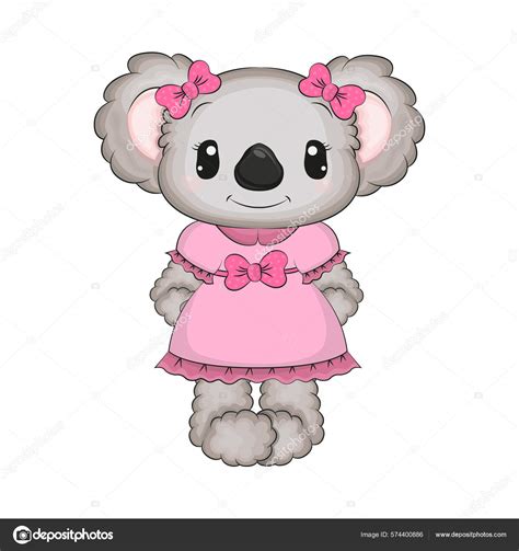 Cute Koala Girl Vector Illustration Cute Animal Cute Little ...