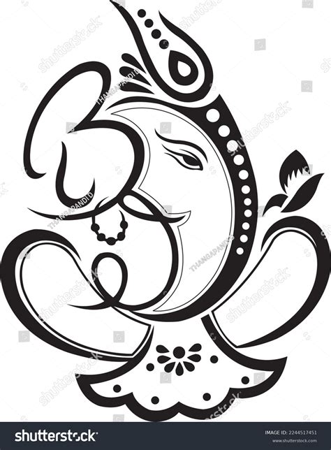 Ganesh Line Drawing 122 Stock Vector (Royalty Free) 2244517451 ...