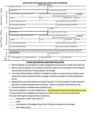 Sonoma County Marriage License Complete With Ease Airslate Signnow