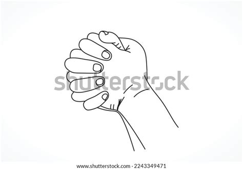 Baby Praying Hand Line Art Stock Vector Royalty Free 2243349471