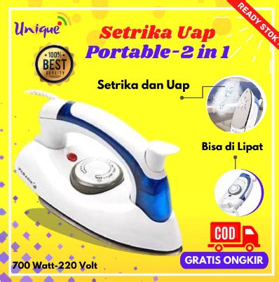 Setrika Strika Uap Mini Portable Lipat Listrik In Travel Iron Uq